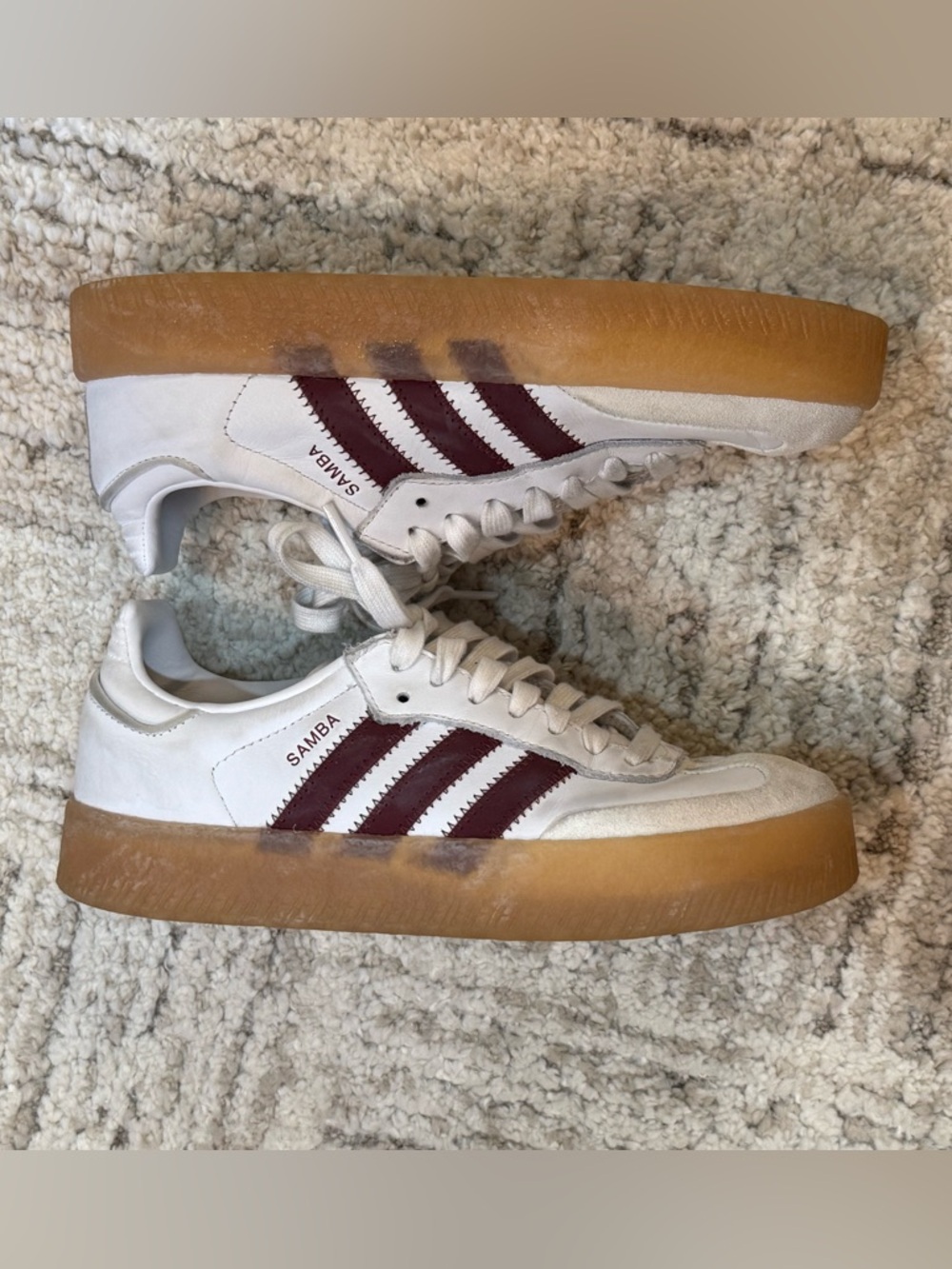 adidas Sambae sneaker - platform
Cream and Maroon with Gum Sole - Picture 4 of 5